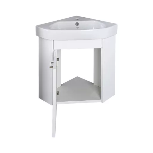 VivaStyle ARDA fali sarokszekrény CeraStyle ARDA porcelán sarokmosdóval 46 x 46 cm - BALOS - WaterMarkt.hu