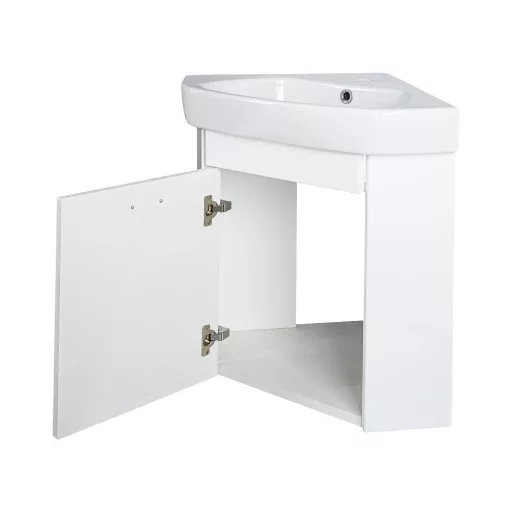 VivaStyle ARDA fali sarokszekrény CeraStyle ARDA porcelán sarokmosdóval 46 x 46 cm - BALOS - WaterMarkt.hu