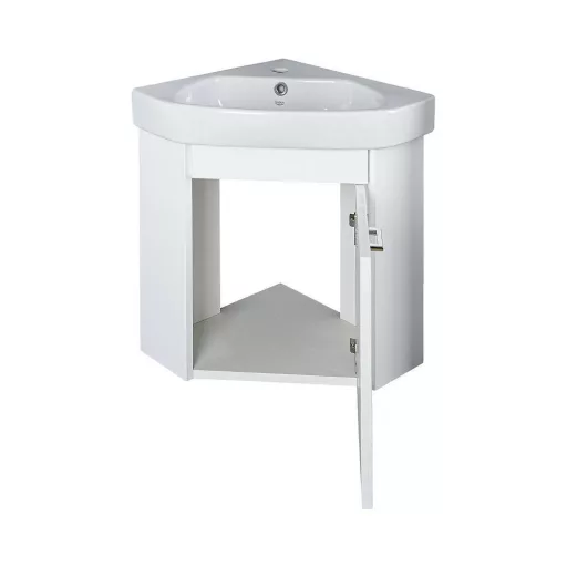 VivaStyle ARDA fali sarokszekrény CeraStyle ARDA porcelán sarokmosdóval 46 x 46 cm - JOBBOS - WaterMarkt.hu