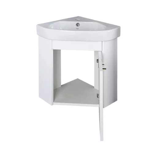 VivaStyle ARDA fali sarokszekrény CeraStyle ARDA porcelán sarokmosdóval 46 x 46 cm - JOBBOS - WaterMarkt.hu