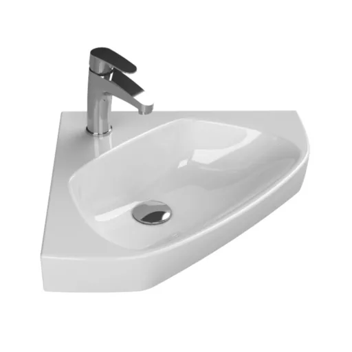 VivaStyle ARDA fali sarokszekrény CeraStyle ARDA porcelán sarokmosdóval 46 x 46 cm - JOBBOS - WaterMarkt.hu