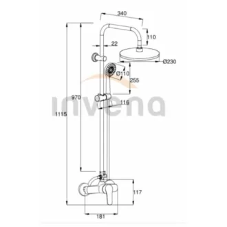 Invena MALTA zuhanyrendszer csapteleppel - WaterMarkt.hu