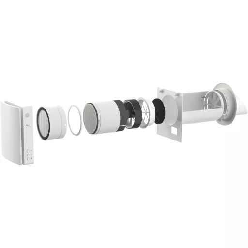HOLTOP/AIRWOODS AV-TTW5-W egyhelyiséges hővisszanyerős szellőztető (2 db) automata zsaluval, WiFi csatlakozással, páraérzékelő szenzorral, pollenszűrővel