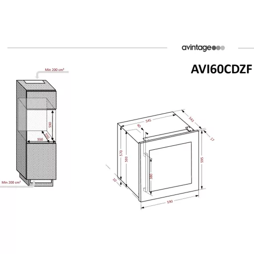 Avintage Borhűtő AVI63CSZF beépíthető, 33 palack - WaterMarkt.hu