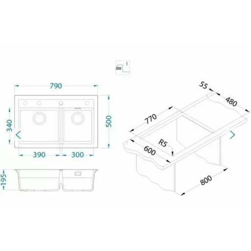 Alveus Atrox 50 kétmedencés gránit mosogató - WaterMarkt.hu