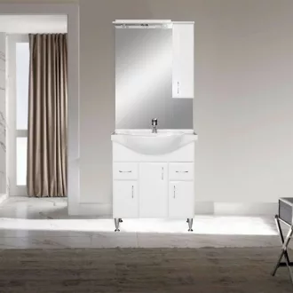 Bianca Plus 75 felsőszekrény, magasfényű fehér színben, jobbos nyitásirány - WaterMarkt.hu