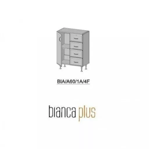Bianca Plus 60 alacsony szekrény 1 ajtóval, 4 fiókkal,sonoma tölgy színben, balos - WaterMarkt.hu