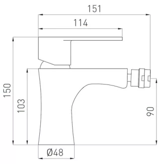 Ferro ALGEO Bidécsaptelep, króm - leeresztő nélkül - WaterMarkt.hu