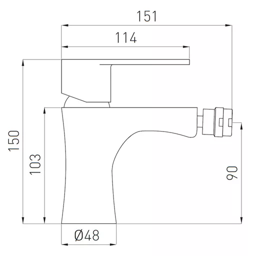 Ferro ALGEO Bidécsaptelep, króm - leeresztő nélkül - WaterMarkt.hu