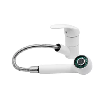 Gamma Atut Mosogató Csaptelep - Kihúzható, Zuhanyfejes Fehér - WaterMarkt.hu