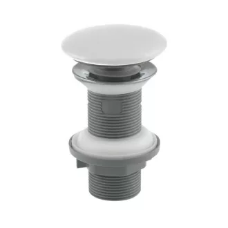 Klikk - klakk leeresztő - MATT FEHÉR - porcelán - túlfolyó NÉLKÜLI mosdókagylóhoz - 5/4" - Ø 73 mm - WaterMarkt.hu