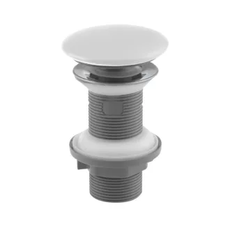 Klikk - klakk leeresztő - MATT FEHÉR - porcelán - túlfolyó NÉLKÜLI mosdókagylóhoz - 5/4" - Ø 73 mm - WaterMarkt.hu