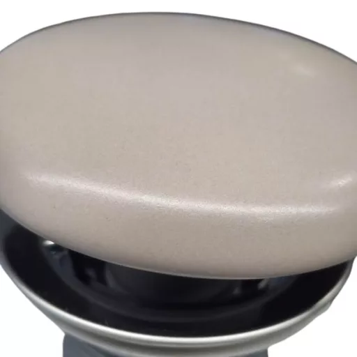 Klikk - klakk leeresztő - MATT BÉZS - porcelán- túlfolyó NÉLKÜLI mosdókagylóhoz- 5/4"- Ø 73 mm - WaterMarkt.hu