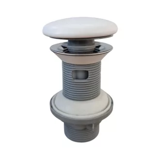 Klikk - klakk leeresztő - MATT FEHÉR - porcelán - túlfolyós mosdókagylóhoz - 5/4" - Ø 73 mm - WaterMarkt.hu