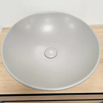 Klikk - klakk leeresztő - MATT SZÜRKE - porcelán - túlfolyós mosdókagylóhoz - 5/4" - Ø 73 mm - WaterMarkt.hu