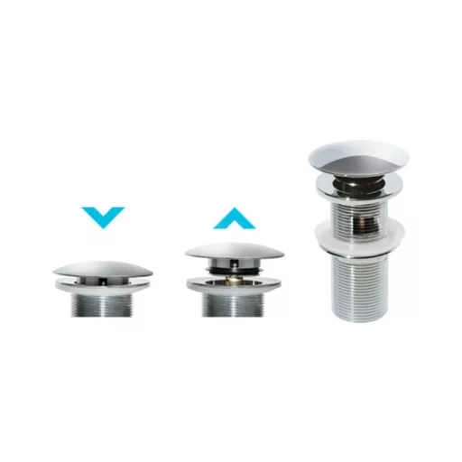 Klikk - klakk leeresztő - MATT BÉZS - túlfolyós mosdókagylóhoz - 5/4" - Ø 73 mm - WaterMarkt.hu