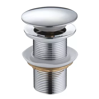 Klikk - klakk leeresztő - KEREK - KRÓM - túlfolyó NÉLKÜLI modókagylóhoz 5/4" - Ø 67 mm - WaterMarkt.hu
