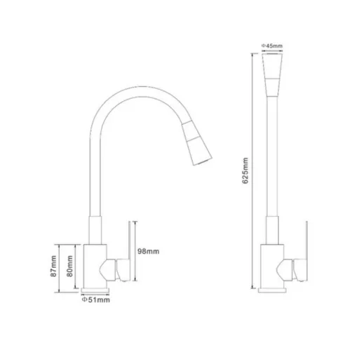 Gamma Flex 3000 Mosogató Álló Csaptelep - Rugalmas, Szürke - WaterMarkt.hu