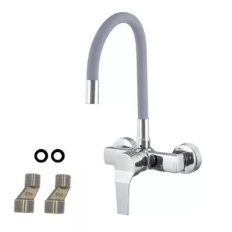 Gamma Flex Fali Mosogató Csaptelep -  Rugalmas, Szürke/Króm - WaterMarkt.hu