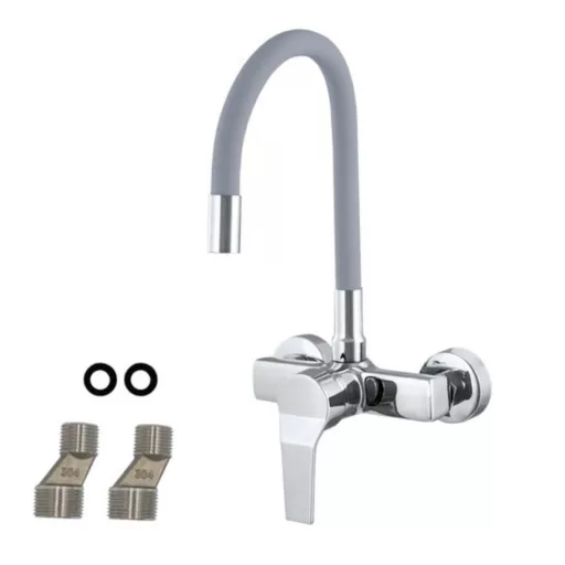 Gamma Flex Fali Mosogató Csaptelep -  Rugalmas, Szürke/Króm - WaterMarkt.hu