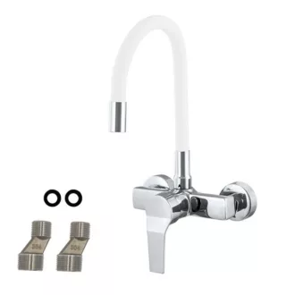 Gamma Flex Fali Mosogató Csaptelep -  Rugalmas, Fehér/Króm - WaterMarkt.hu