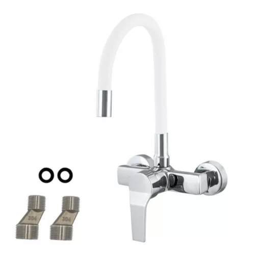 Gamma Flex Fali Mosogató Csaptelep -  Rugalmas, Fehér/Króm - WaterMarkt.hu