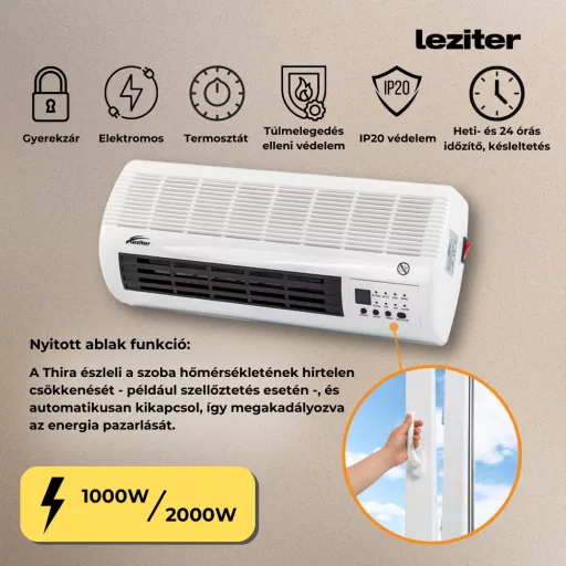 Thira elektromos fali fűtőtest 1000W/2000W - WaterMarkt.hu
