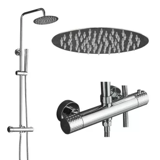 Gamma Roy Pro Zuhanyszett - Esőztetős Kerek Zuhanyfejjel és Kézizuhannyal, Króm - WaterMarkt.hu