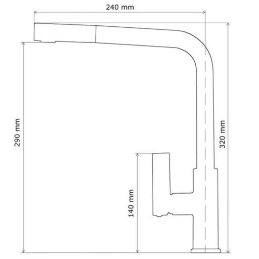 Gamma Side Mosogató Csaptelep - Kihúzható zuhanyfej, Szemcsés Fekete - WaterMarkt.hu