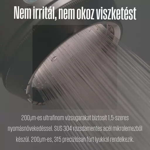 POSEION BT100® Prémium koreai revitalizáló zuhanyfej vízszűrővel, mágneses-ionizáló technológiával, szürke - WaterMarkt.hu