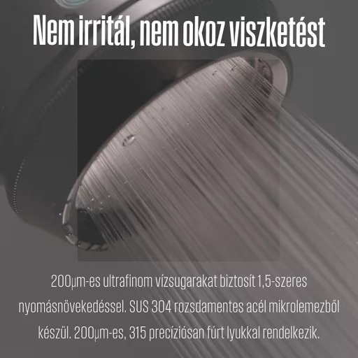 POSEION BT100® Prémium koreai revitalizáló zuhanyfej vízszűrővel, mágneses-ionizáló technológiával, szürke - WaterMarkt.hu