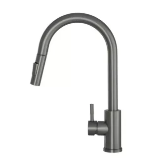 Gamma Taru II. Mosogató Csaptelep - Kihúzható, Zuhanyfejes, Antracit - WaterMarkt.hu