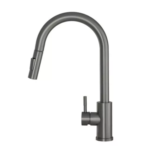 Gamma Taru II. Mosogató Csaptelep - Kihúzható, Zuhanyfejes, Antracit - WaterMarkt.hu