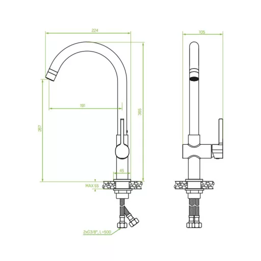 LAVEO ALITA szálcsiszolt inox csaptelep - WaterMarkt.hu