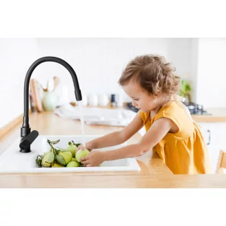 Invena JOGA PLUS flexibilis színes csaptelep - fekete - WaterMarkt.hu