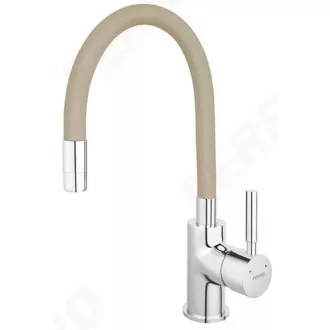 Ferro Zumba hajlítható - flexibilis mosogató csaptelep - beige/króm - WaterMarkt.hu