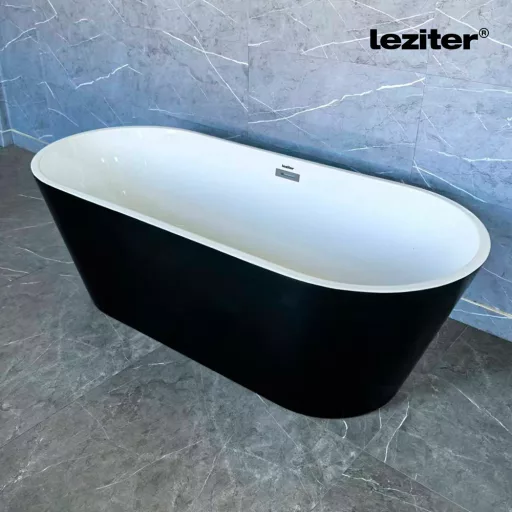 Noa szabadon álló fürdőkád fekete - WaterMarkt.hu