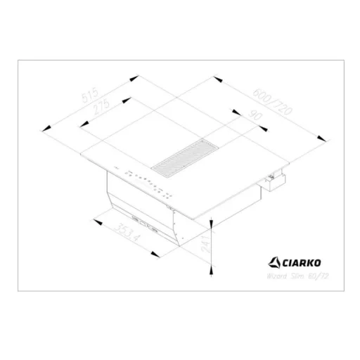 Ciarko Design Wizard SLIM 72 fekete főzőlapba integrált páraelszívó - WaterMarkt.hu