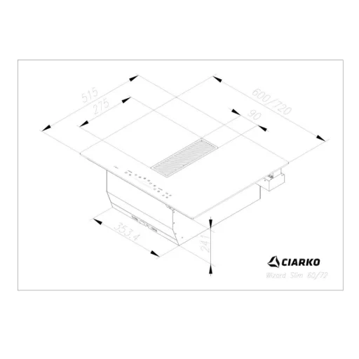 Ciarko Design Wizard SLIM 72 fekete főzőlapba integrált páraelszívó - WaterMarkt.hu