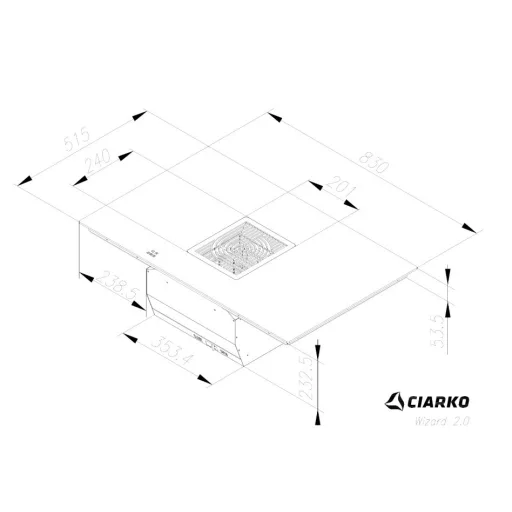 Ciarko Design Wizard 2.0 fekete főzőlapba integrált páraelszívó - WaterMarkt.hu