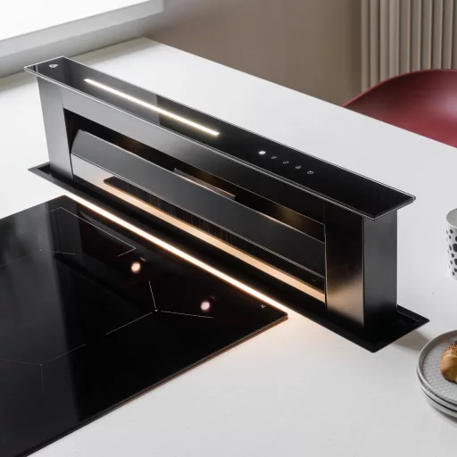 Ciarko Design Moondraft 90 cm fekete pultból kiemelkedő páraelszívó - WaterMarkt.hu