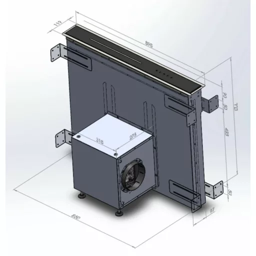 Ciarko Design Moondraft 90 cm Inox pultból kiemelkedő páraelszívó - WaterMarkt.hu