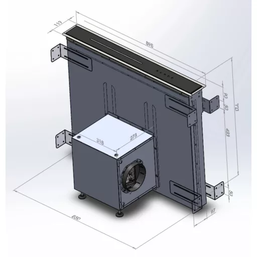 Ciarko Design Moondraft 90 cm Inox pultból kiemelkedő páraelszívó - WaterMarkt.hu