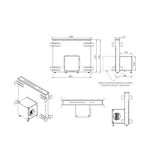 Ciarko Design Moondraft 90 cm Inox pultból kiemelkedő páraelszívó - WaterMarkt.hu
