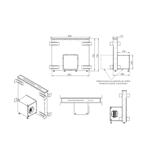 Ciarko Design Moondraft 90 cm Inox pultból kiemelkedő páraelszívó - WaterMarkt.hu