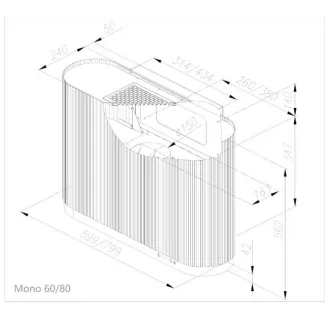 Ciarko Design MONO 60 cm fekete/fekete fali páraelszívó - WaterMarkt.hu