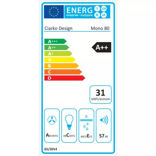 Ciarko Design MONO 80 cm fekete/fekete fali páraelszívó - WaterMarkt.hu