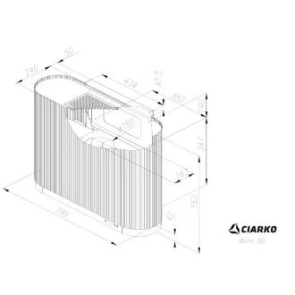 Ciarko Design MONO 80 cm Rose Gold fali páraelszívó - WaterMarkt.hu