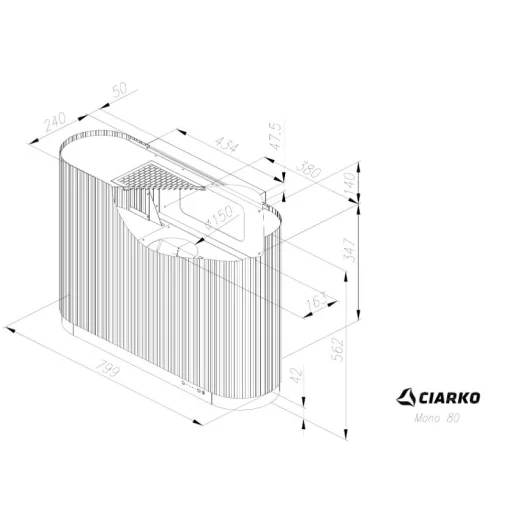 Ciarko Design MONO 80 cm ecrü (bézs) fali páraelszívó - WaterMarkt.hu
