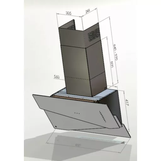 Ciarko Design TRIO Inox / fekete fali páraelszívó - WaterMarkt.hu